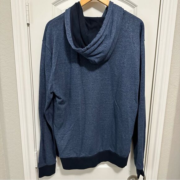 H&M Blue Zip Up Sweater with Hood Casual Lightweight Size XL - Picture 2 of 3